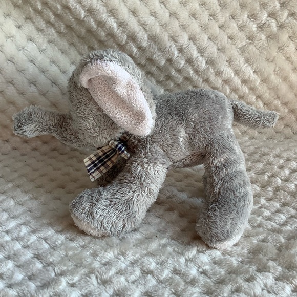 Super Cute Grey Plush Elephant with Plaid Biw Stuffed Animal Toy 🐘 - Picture 3 of 10